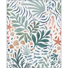 Kép 1/2 - Caselio Korallzátony mintás színes vlies poszter tapéta Seychelles Bleu 50 cm X 3 m