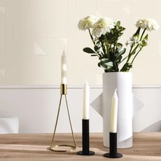 Kép 3/3 - Caselio Modern geometriai mintás bézs vinyl tapéta Movement Gris Argent 53 cm X 10 m