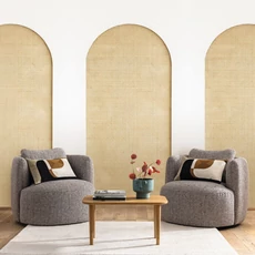 Kép 2/2 - Caselio Nád hatású fehér vlies poszter tapéta Canework Arch Blanc 159 cm X 3,1 m