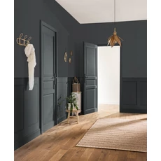 Kép 3/3 - Caselio Lenvászon hatású antracitszürke vinyl tapéta Uni Mat Gris Anthracite 53 cm X 10 m