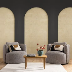 Kép 2/2 - Caselio Nád hatású fekete vlies poszter tapéta Canework Arch Noir 159 cm X 3,1 m