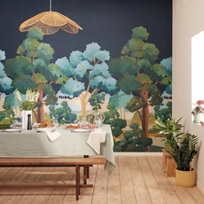 Kép 2/2 - Caselio Fa mintás zöld vlies poszter tapéta L'Été Indien Vert 200 cm X 2,5 m