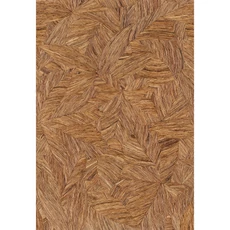 Kép 1/2 - Caselio Faerezetes levél mintás modern barna vinyl poszter tapéta Wood Leaves Marron 212 cm X 3,1 m