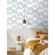 Kép 3/3 - Caselio Fa mintás kék-fehér vinyl tapéta La Ciotat Blanc Bleu Azur 53 cm X 10 m