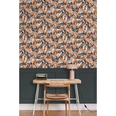 Kép 3/3 - Caselio Modern virág mintás bézs-zöld vlies tapéta Fauve Beige/Kaki/Dore 53 cm X 10 m 