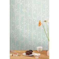 Kép 3/3 - Caselio Fa mintás modern kék vlies tapéta Automne Bleu Doux 53 cm X 10 m