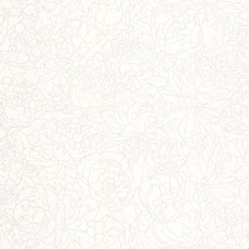 Kép 1/3 - Caselio Fényes virág mintás elegáns fehér vinyl tapéta Glow Blanc Irise 53 cm X 10 m