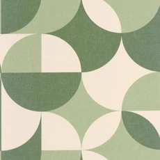 Kép 1/3 - Caselio Geometriai mintás retro zöld vinyl tapéta Charly Vert Emeraude 53 cm X 10 m