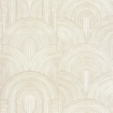 Kép 1/3 - Caselio Art deco geometriai mintás fehér-arany vinyl tapéta Delicacy Blanc Or 53 cm X 10 m