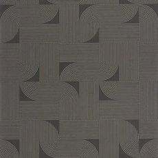 Kép 1/3 - Caselio Geometrikus modern fekete-arany vinyl tapéta Softness Noir Or 53 cm X 10 m