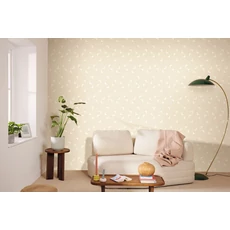 Kép 3/3 - Caselio Geometrikus modern fehér-arany vinyl tapéta Softness Blanc Or 53 cm X 10 m