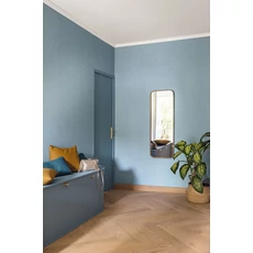 Kép 3/3 - Caselio Lenvászon hatású kék vinyl tapéta Uni Mat Bleu Denim 53 cm X 10 m