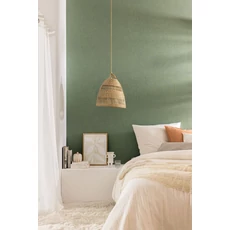Kép 3/3 - Caselio Lenvászon hatású zöld vinyl tapéta Uni Mat Vert Bleu 53 cm X 10 m
