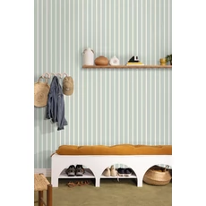 Kép 3/3 - Caselio Retro vékony csíkos kék vinyl tapéta Katy Bleu 53 cm X 10 m