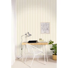 Kép 3/3 - Caselio Retro vékony csíkos bézs vinyl tapéta Katy Beige 53 cm X 10 m