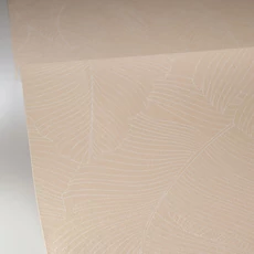 Kép 2/3 - Caselio Nagy levél mintás modern bézs vinyl tapéta Vegetalia Blanc Beige 53 cm X 10 m