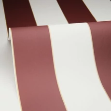 Kép 2/3 - Caselio Elegáns csíkos bordó vinyl tapéta arany széllel Moonlight Golden Lines Aubergine 53 cm X 10 m