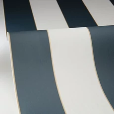 Kép 2/3 - Caselio Elegáns csíkos sötétkék vinyl tapéta arany széllel Moonlight Golden Lines Bleu 53 cm X 10 m