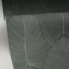 Kép 2/3 - Caselio Levél mintás zöld vinyl tapéta Nuance Vert Irise 53 cm X 10 m