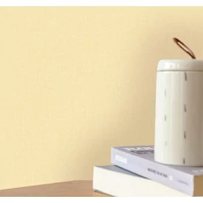 Kép 3/3 - Caselio Lenvászon hatású sárga vinyl tapéta Uni Mat Jaune Pastel 53 cm X 10 m