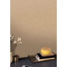 Kép 3/3 - Caselio Lenvászon hatású barna vinyl tapéta Uni Mat Gazelle 53 cm X 10 m