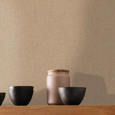 Kép 3/3 - Caselio Lenvászon hatású barna vinyl tapéta Uni Mat Cappucino 53 cm X 10 m