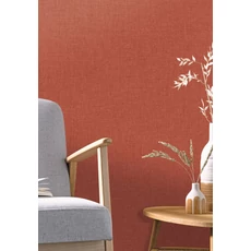 Kép 3/3 - Caselio Lenvászon hatású piros vinyl tapéta Uni Mat Rouge 53 cm X 10 m