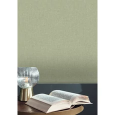 Kép 3/3 - Caselio Lenvászon hatású eukaliptusz zöld vinyl tapéta Uni Mat Vert Eucalyptus 53 cm X 10 m