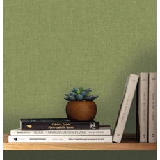 Kép 3/3 - Caselio Lenvászon hatású pisztáciazöld vinyl tapéta Uni Mat Vert Pistache 53 cm X 10 m