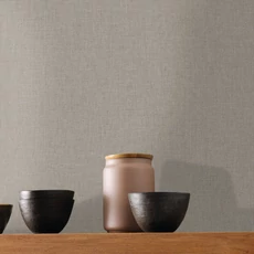 Kép 3/3 - Caselio Lenvászon hatású szürkés barna vinyl tapéta Uni Mat Taupe Fume 53 cm X 10 m