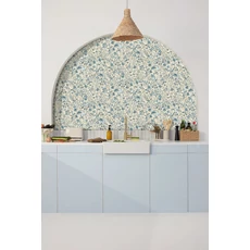 Kép 3/3 - Caselio Romantikus vadvirágos kék vinyl tapéta Jardin De Giverny Bleu Porcelaine 53 cm X 10 m