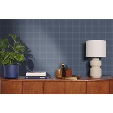 Kép 3/3 - Caselio Kockás kék vinyl tapéta Fine Lines Bleu Denim 53 cm X 10 m