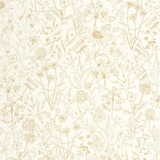 Kép 1/3 - Caselio Romantikus vadvirágos sárga vinyl tapéta Jardin De Giverny Blanc Or 53 cm X 10 m