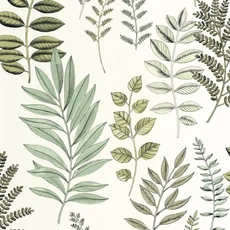 Kép 1/3 - Caselio Nagy levél mintás zöld-fehér vinyl tapéta Florium Vert D'Eau 53 cm X 10 m