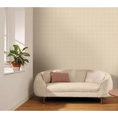 Kép 3/3 - Caselio Kockás bézs vinyl tapéta Fine Lines Beige 53 cm X 10 m