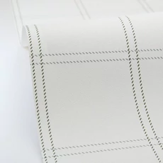 Kép 2/3 - Caselio Kockás kék-bézs vinyl tapéta Fine Lines Vert Bleu53 cm X 10 m