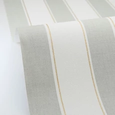 Kép 2/3 - Caselio Elegáns csíkos zöld vinyl tapéta arany szegéllyel Classic Lines Vert Amande Or 53 cm X 10 m