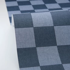 Kép 2/3 - Caselio Sakktábla mintás modern kék vinyl tapéta Checks Bleu Denim 53 cm X 10 m