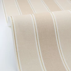 Kép 2/3 - Caselio Elegáns csíkos bézs vinyl tapéta arany szegéllyel Classic Lines Beige Or 53 cm X 10 m