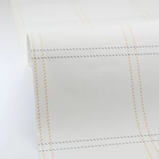 Kép 2/3 - Caselio Kockás bézs vinyl tapéta Fine Lines Jaune Bleu 53 cm X 10 m