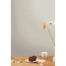 Kép 3/3 - Caselio Szövethetású barnás szürke vinyl tapéta Uni Mat Gris Galet 53 cm X 10 m