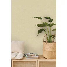 Kép 3/3 - Caselio Szövethetású sárgás zöld vinyl tapéta Uni Mat Vert Anis 53 cm X 10 m