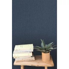 Kép 3/3 - Caselio Szövethetású sötétkék vinyl tapéta Uni Mat Bleu Eclipse 53 cm X 10 m