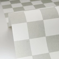 Kép 2/3 - Caselio Sakktábla mintás modern zöld vinyl tapéta Checks Vert Amande 53 cm X 10 m