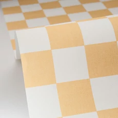 Kép 2/3 - Caselio Sakktábla mintás modern sárga vinyl tapéta Checks Jaune Soleil 53 cm X 10 m