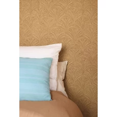 Kép 3/3 - Caselio Palmetta mintás modern barna vinyl tapéta Vibration Savane 53 cm X 10 m