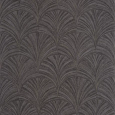 Kép 1/3 - Caselio Palmetta mintás modern fekete vinyl tapéta arany fénnyel Vibration Noir Or 53 cm X 10 m