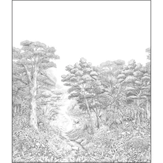 Kép 1/2 - Caselio Buja erdő fekete-fehér vinyl poszter tapéta Inaya Noir Et Blanc 265 cm X 3,1 m