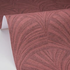 Kép 2/3 - Caselio Palmetta mintás modern bordó vinyl tapéta Vibration Grenade 53 cm X 10 m