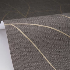 Kép 2/3 - Caselio Absztrakt mintás raffia hatású fekete vinyl tapéta Melody Noir 53 cm X 10 m